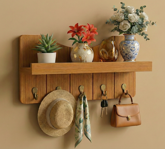 Porte-manteau mural en bois