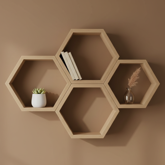 Étagère murale hexagonale