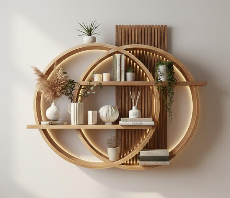 Déco murale bois LED